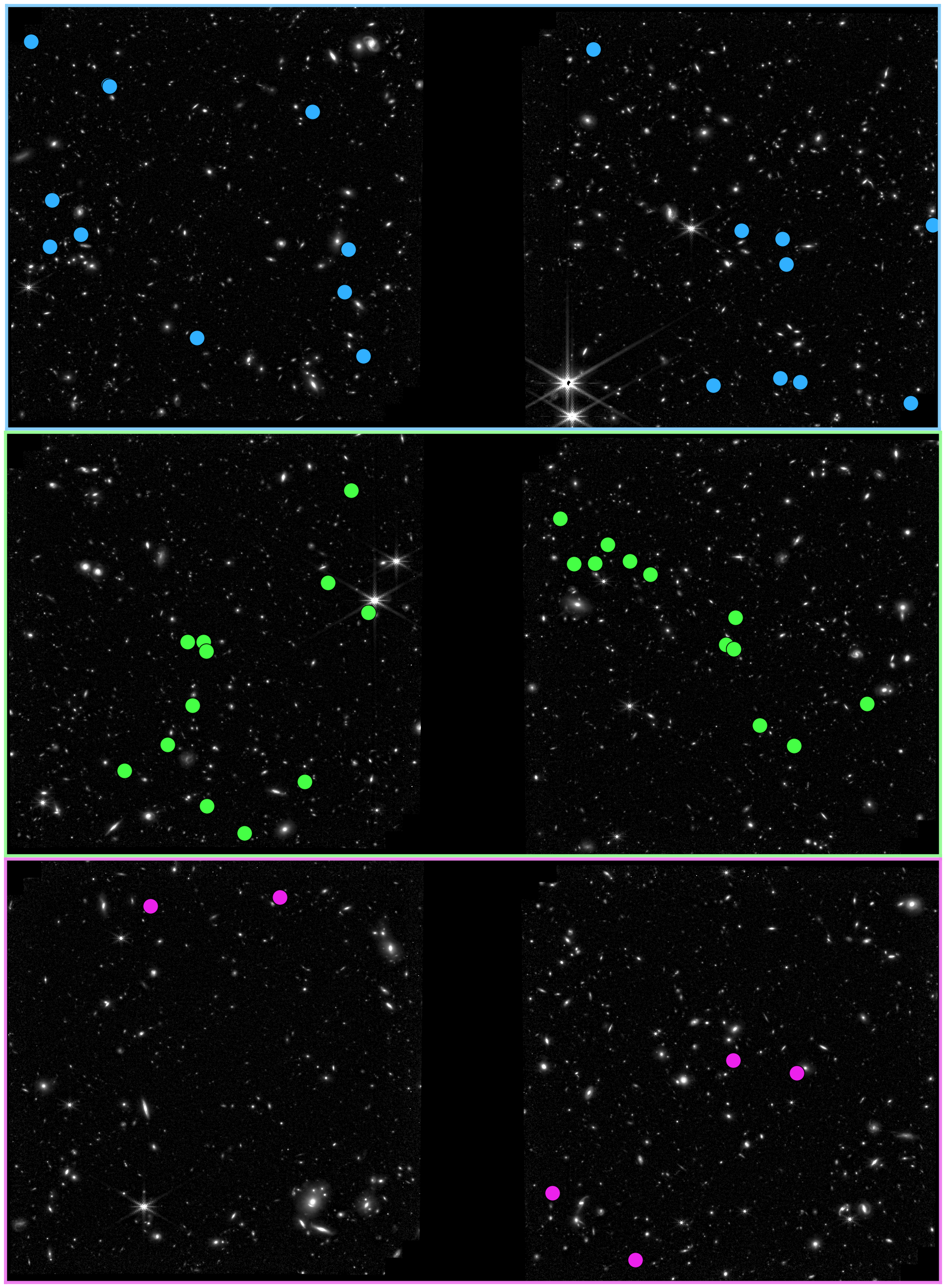 Diversity of Mpc-Scale Quasar Environments at the Highest Redshifts